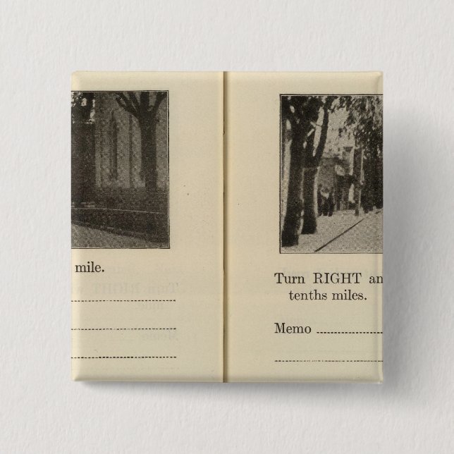 Bóton Quadrado 5.08cm Estradas de Automóvel, NY (Frente)