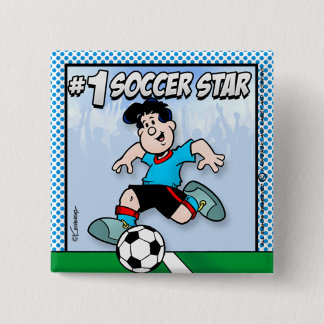 Bóton Quadrado 5.08cm Estrela de futebol