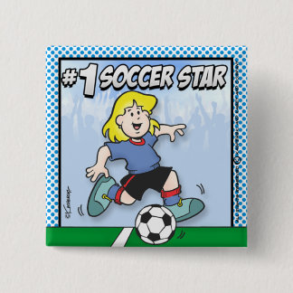 Bóton Quadrado 5.08cm Estrela de futebol