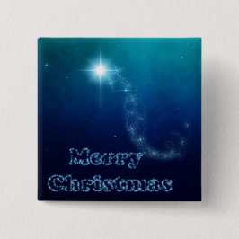 Bóton Quadrado 5.08cm Estrela do céu do Natal de Bethlehem