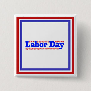 Bóton Quadrado 5.08cm Estrelas do Dia do Trabalho -