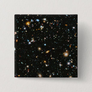 Bóton Quadrado 5.08cm Estrelas no espaço - campo ultra profundo de