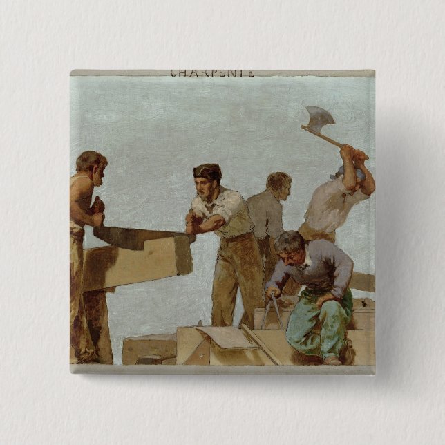 Bóton Quadrado 5.08cm Estrutura de madeira (Frente)