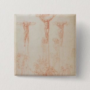 Bóton Quadrado 5.08cm Estudo de três cruzes