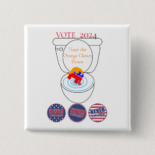 Bóton Quadrado 5.08cm Esvaziar O Palhaço Laranja Thunder_Cove