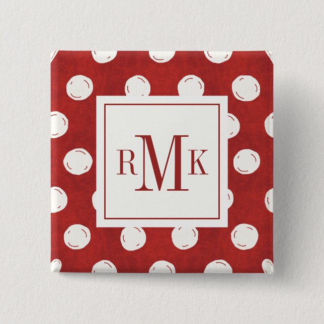 Bóton Quadrado 5.08cm Etapa da fazenda do monograma | Otomi (Frente)