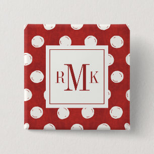 Bóton Quadrado 5.08cm Etapa da fazenda do monograma   Otomi