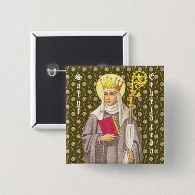 Bóton Quadrado 5.08cm Etheldreda (Audrey) (P 003) (Frente & Verso)