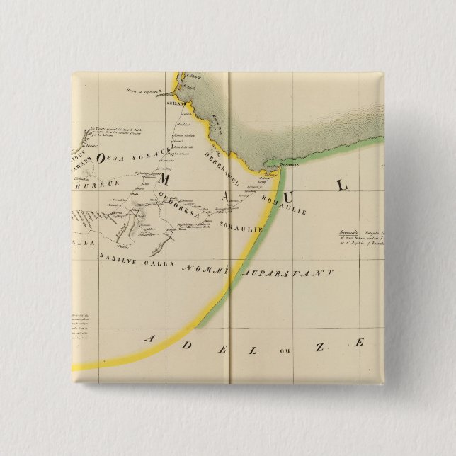 Bóton Quadrado 5.08cm Etiópia, Jibuti 33 (Frente)