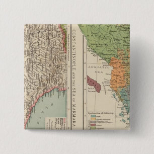 Bóton Quadrado 5.08cm Etnog Península dos Balcãs, Constantinopla