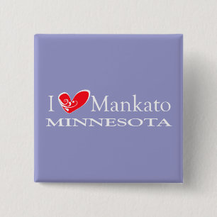 Bóton Quadrado 5.08cm Eu Adoro Mankato Minnesota