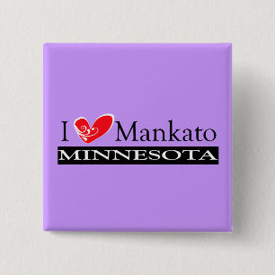 Bóton Quadrado 5.08cm Eu Adoro Mankato Minnesota