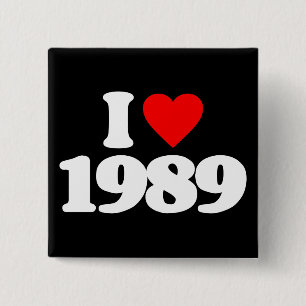 BÓTON QUADRADO 5.08CM EU AMO 1989