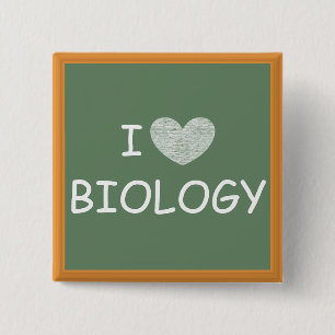 Bóton Quadrado 5.08cm Eu amo a biologia