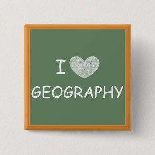 Bóton Quadrado 5.08cm Eu amo a geografia