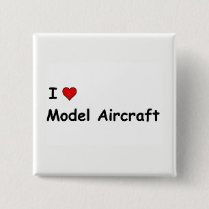 Bóton Quadrado 5.08cm Eu Amo Aeronaves Modelo
