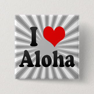 Bóton Quadrado 5.08cm Eu amo Aloha, os Estados Unidos