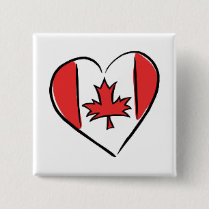 Bóton Quadrado 5.08cm Eu amo Canadá