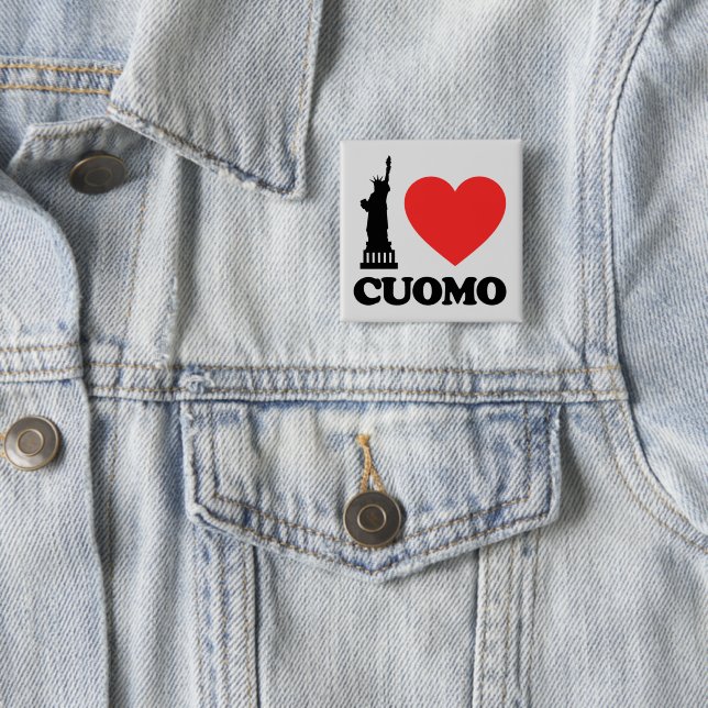 Bóton Quadrado 5.08cm Eu Amo Cuomo | Estátua da Liberdade (In Situ)