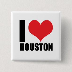 Bóton Quadrado 5.08cm Eu amo Houston