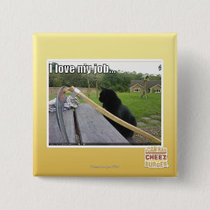 Bóton Quadrado 5.08cm Eu amo meu trabalho