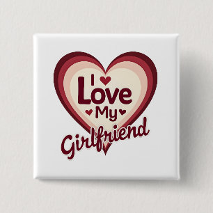 Bóton Quadrado 5.08cm Eu Amo Minha Namorada Personalizado
