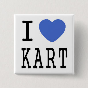 Bóton Quadrado 5.08cm Eu amo o botão de KART