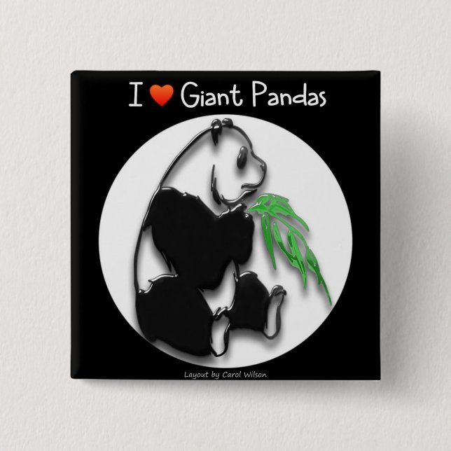 BÓTON QUADRADO 5.08CM EU AMO PANDAS GIGANTES (Frente)