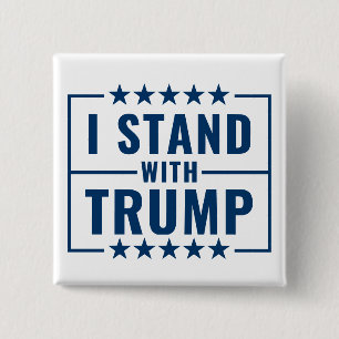 Bóton Quadrado 5.08cm Eu Apoio Trump