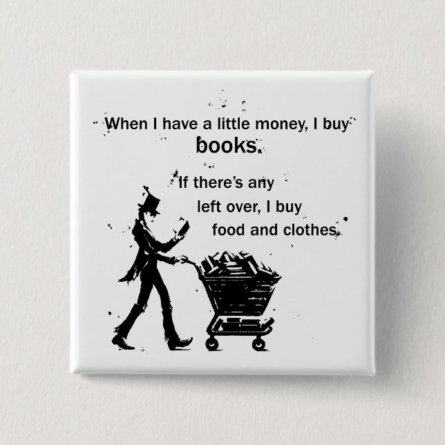 Bóton Quadrado 5.08cm Eu compro livros (Frente)