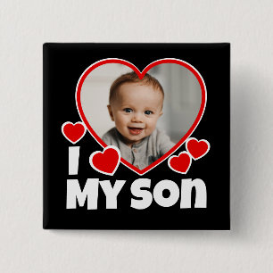 Bóton Quadrado 5.08cm Eu Corto Meu Filho Foto Personalizada