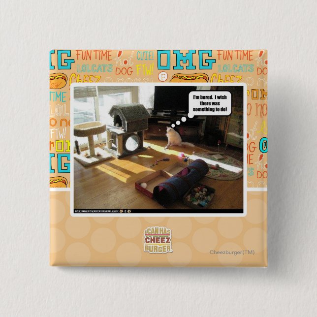 Bóton Quadrado 5.08cm Eu desejo que havia algo fazer (Frente)