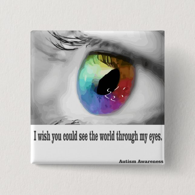 Bóton Quadrado 5.08cm Eu desejo que você poderia ver (Frente)