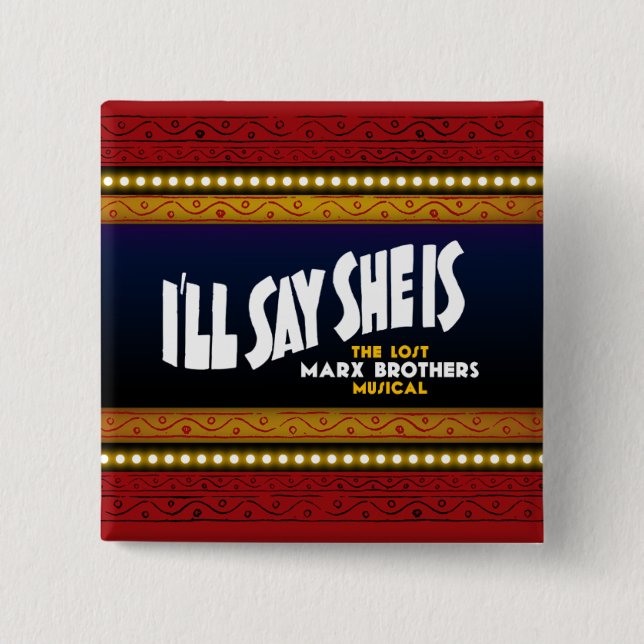 Bóton Quadrado 5.08cm Eu direi que é botão quadrado (Frente)