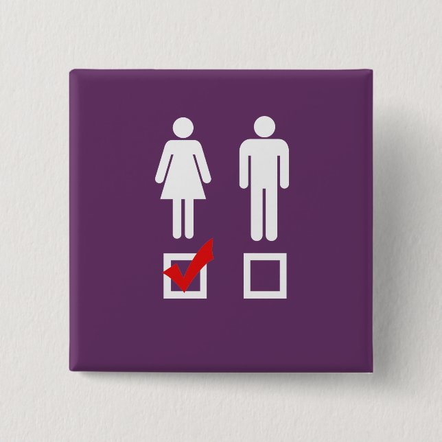 Bóton Quadrado 5.08cm Eu gosto de garotas (Frente)