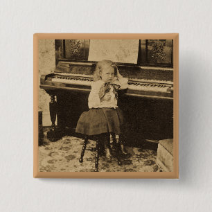 Bóton Quadrado 5.08cm Eu não praticarei um outro vintage minúsculo