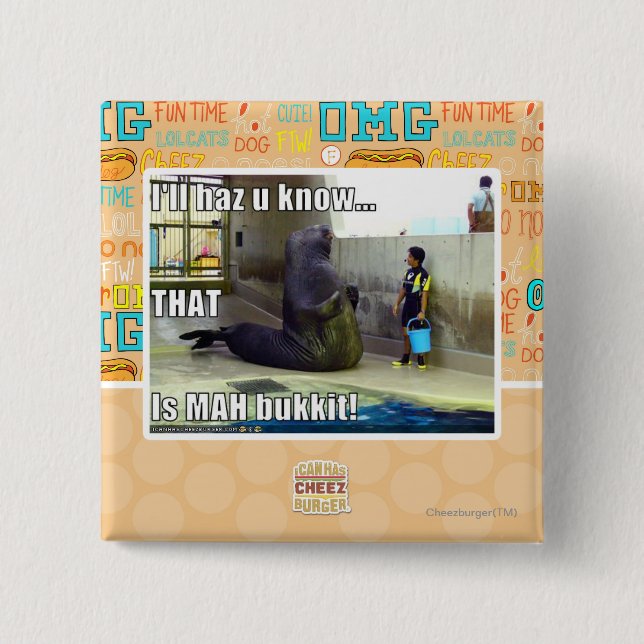 Bóton Quadrado 5.08cm Eu o haz u saberei (Frente)