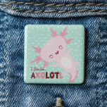 Bóton Quadrado 5.08cm Eu Sorrio Muito Kawaii Axolotl Personalizado<br><div class="desc">Eu sorrio muito o botão Kawaii Axolotl - O peixe mexicano que caminhava mais conhecido como o Axolotl está aqui para agitar o seu mundo. Estas criaturas exóticas do mar estão levando o mundo por tempestade e é fácil ver o porquê. Estilo para cima e para fora da multidão com...</div>