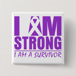 Bóton Quadrado 5.08cm Eu sou forte - eu sou um sobrevivente - Lupus