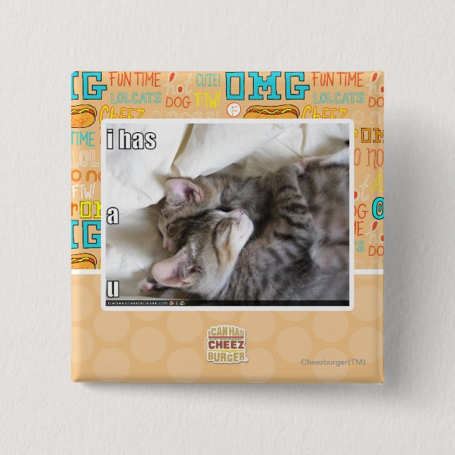 Bóton Quadrado 5.08cm Eu tenho um u (Frente)