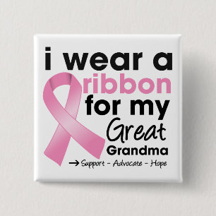 Bóton Quadrado 5.08cm Eu visto o rosa para meu cancro da mama da