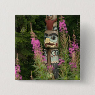 Bóton Quadrado 5.08cm EUA, Alasca, Ketchikan, Totem Bight State