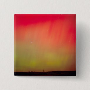 Bóton Quadrado 5.08cm EUA, Idaho. Aurora borealis, luzes de norte às 2