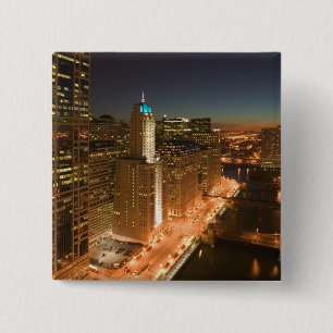 Bóton Quadrado 5.08cm EUA, Illinois, Chicago: O loop: Edifícios