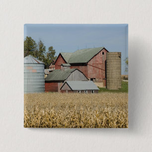Bóton Quadrado 5.08cm EUA, IOWA, Froelich: Fazenda antiga