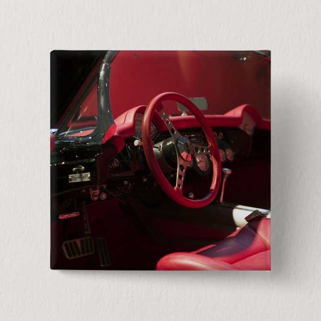 Bóton Quadrado 5.08cm EUA, Kentucky, Bowling Green: Corveta nacional (Frente)