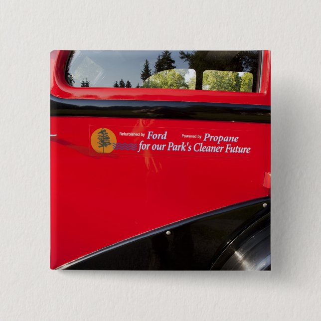 Bóton Quadrado 5.08cm EUA, Montana, Glacier National Park, Vintage (Frente)