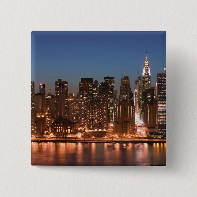Bóton Quadrado 5.08cm EUA, Nova York, Nova Iorque, Manhattan: Material (Frente)