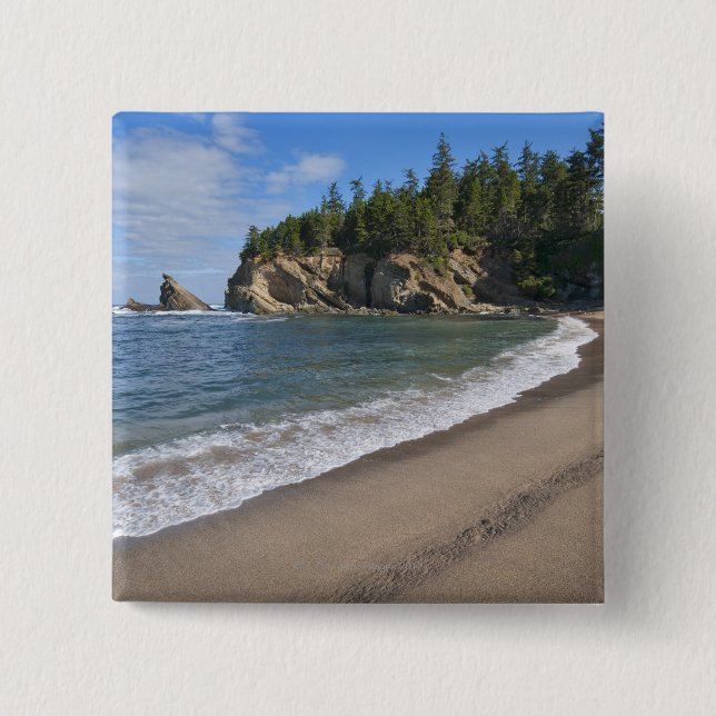 Bóton Quadrado 5.08cm EUA, Oregon, linha costeira (Frente)