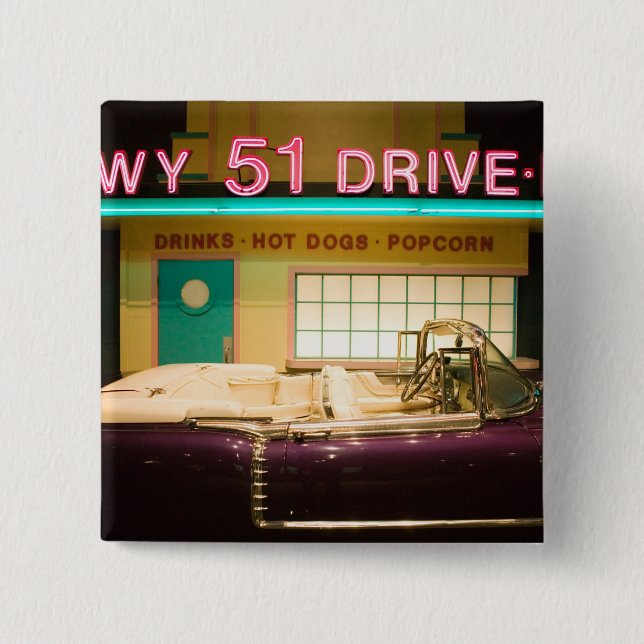 Bóton Quadrado 5.08cm EUA, Tennessee, Memphis: Elvis Presley (Frente)